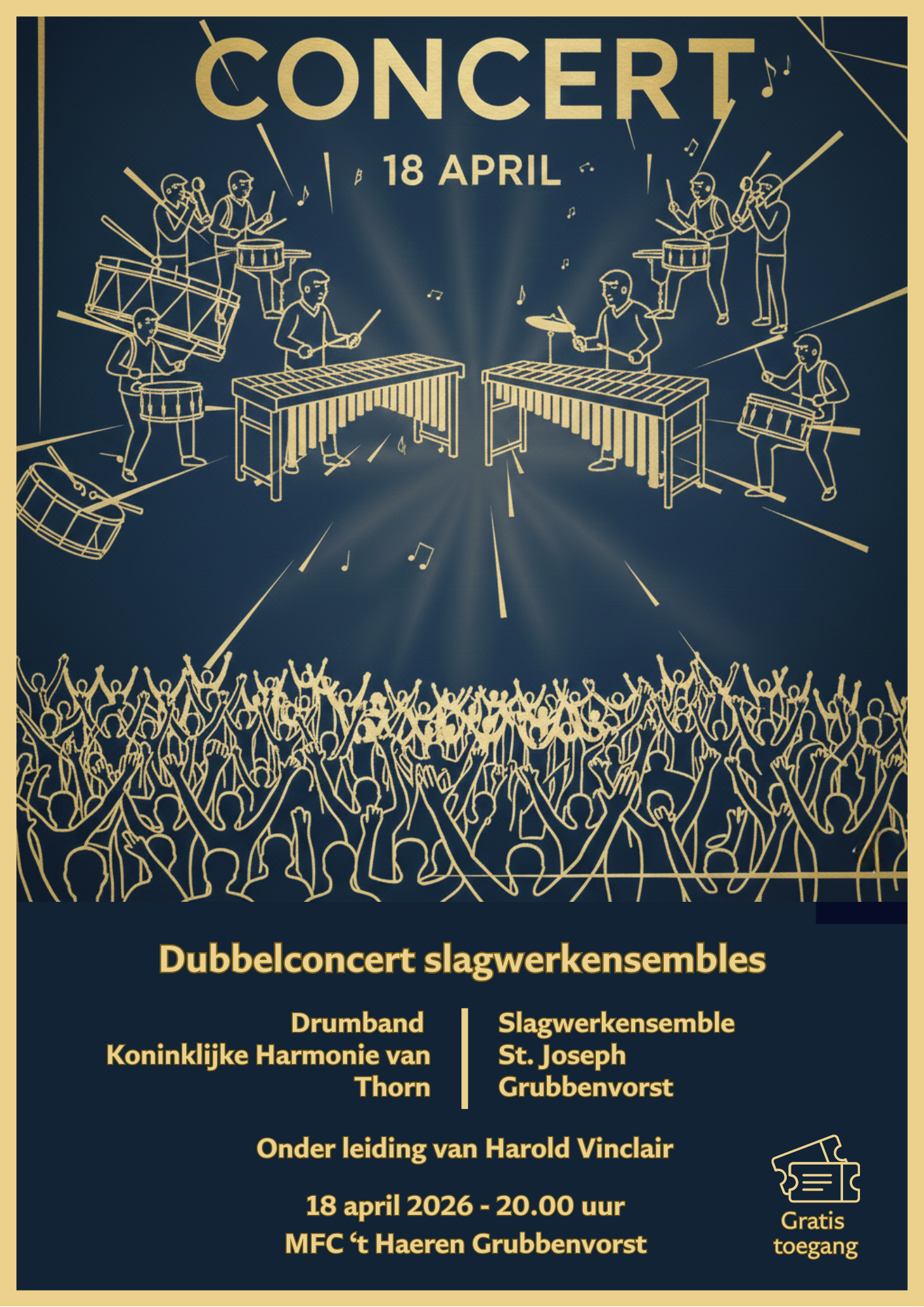 Dubbelconcert slagwerkensembles Poster